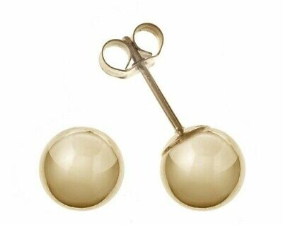 Yellow Gold Ball Stud Earrings 9 Carat Studs 10mm British Made
