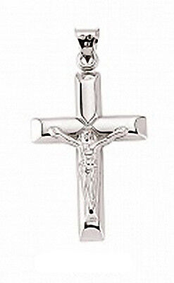 Sterling Silver Chunky Crucifix Cross Pendant 925 Hallmark 46 x 25mm