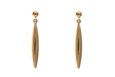 9ct Rose Gold Bomber Drop Earrings Red Gold Hallmarked Drops Dangly