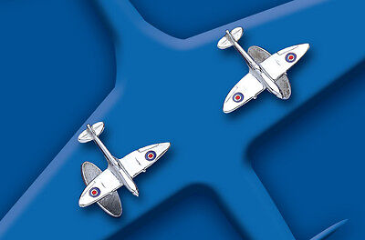 Silver Cufflinks Spitfire Cufflinks Solid Sterling Silver Aeroplane Cufflinks
