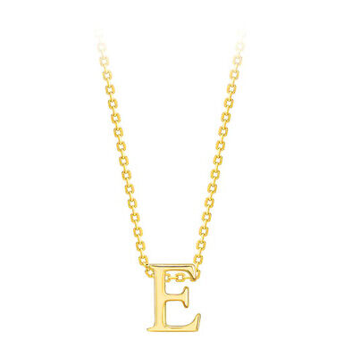 Capital E Initial Pendant 9ct Yellow Gold Ladies Complete With Gold Chain 