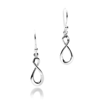 Infinity Knot Drop Earrings Sterling Silver 925 Hallmarked Drops