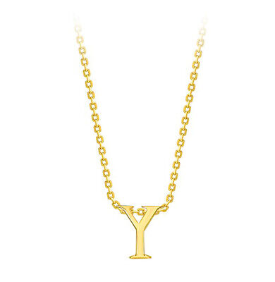Capital Y Initial Pendant 9ct Yellow Gold Ladies Complete With Gold Chain 
