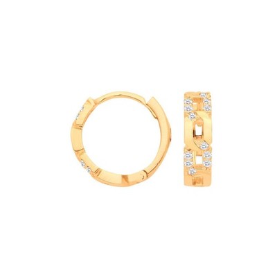Real Diamond Huggie Hoop Earrings 9ct Yellow Gold 12mm 0.12ctw Mined Diamonds