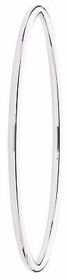 Sterling Silver Ladies Oval Plain Bangle 925 Hallmark