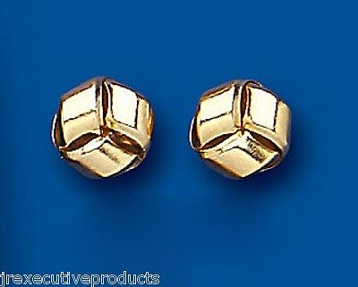 Yellow Gold Knot Stud Earrings Solid 9 Carat Studs 7mm British Made