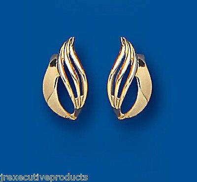 Yellow Gold Flame Stud Earrings Solid 9 Carat Studs British Made
