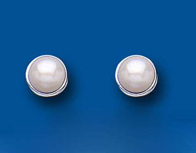 Pearl Earrings Stud Sterling Silver Studs Freshwater Pearls  6mm