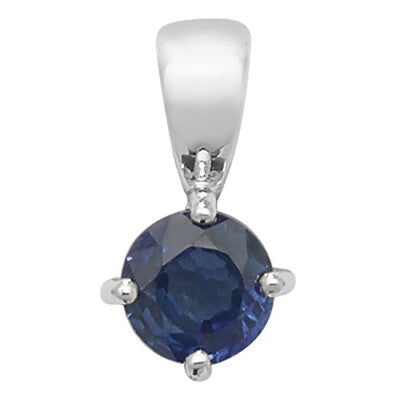 Natural Sapphire Pendant & Stud Earrings Set Solid White Gold