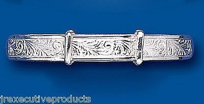 Baby Bangle Solid Silver 18 months - 3 years Patterned Baby Bracelet Christening