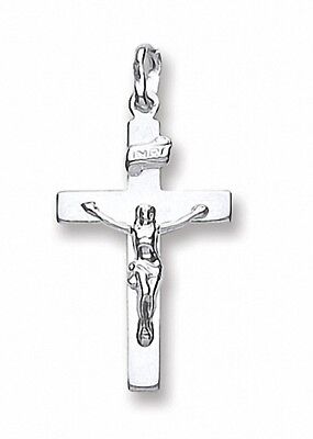 Silver Crucifix Pendant Cross Necklace 925 Hallmark 26 x 16mm