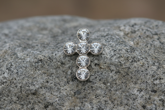 Mens Earring Cross Stud Earring Gents 925 Sterling Silver Cross Earring