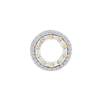 Baguette Diamond Circle Pendant 18ct Yellow Gold 18" Chain 0.35tw Real Diamonds