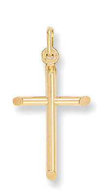 Gold Cross Pendant Yellow Gold Cross Tubular Cross Necklace