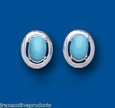 Real Turquoise Oval Earrings Solid Silver Stud Stud Real Stone 925 hallmark