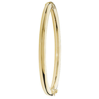 Yellow Gold Bangle Plain Ladies Hinged British Made & Hallmarked Womens Bracelet