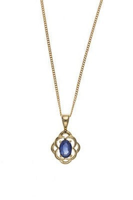 Elegant Yellow Gold Kanchan Sapphire Pendant Necklace and Earrings Jewellery Set