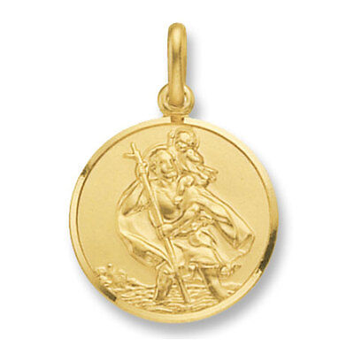 Gold St. Christopher Pendant Gold Saint Christopher 24mm