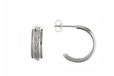 Silver Wedding Hoop Earrings 925 Hallmark 19mm