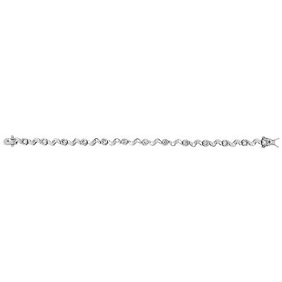 Ladies Wave Link Gemstone Bracelet Solid Sterling Silver Hallmarked