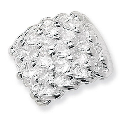 Sterling Silver 5 Row Men's Keeper Ring Heavy Weight Full Hallmark