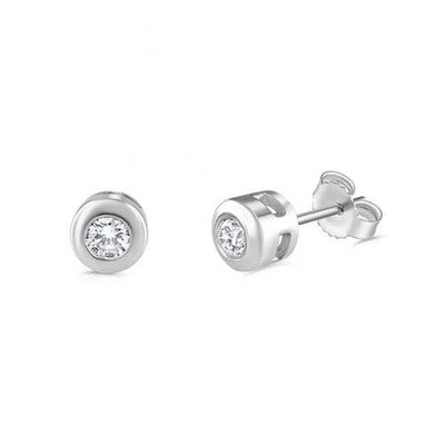 Diamond Bezel Set Earrings 9ct White Gold 0.30ctw Premium Mined Diamonds