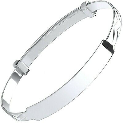 Silver Identity Baby Bangle Boys Girls Christening 925 Hallmark British Made
