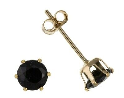 9ct Gold Sapphire Stud Earrings 4mm Solitaire Yellow Gold September Birthstone 