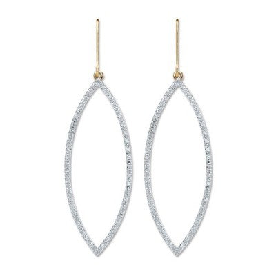 Yellow Gold Natural Diamond Marquise Drop Earrings 58mm Dangle Luxury Gift
