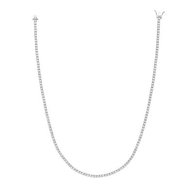 17" Sparkling Diamond Tennis Necklace 18ct White Gold Elegant Fine Jewellery