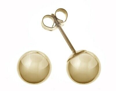 Yellow Gold Ball Stud Earrings 9 Carat Studs 8mm British Made