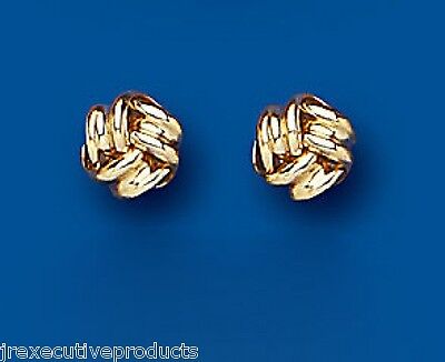 Yellow Gold Knot Stud Earrings Solid 9 Carat Studs 5mm British Made