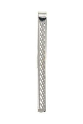 Solid Silver Tie Slide Clip Engine Turned 925 Hallmark