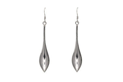 Leaf Drop Earrings Sterling Silver Drops 925 hallmark British made