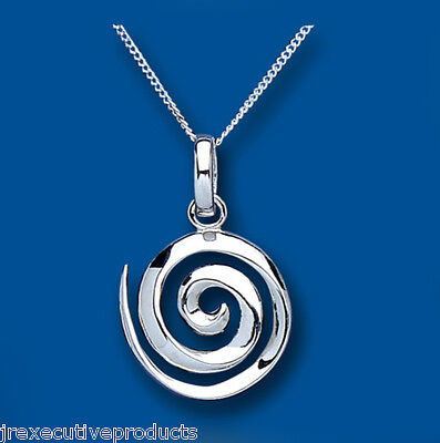 Spiral Pendant Sterling Silver Necklace and Chain