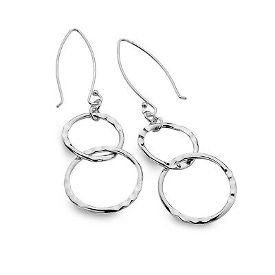 Forever Love Link Earrings Sterling Silver 925 Hallmarked Drops