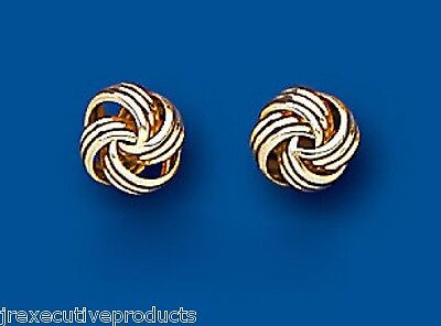 Yellow Gold Knot Stud Earrings 5mm Studs Solid 9 Carat Gold British Made
