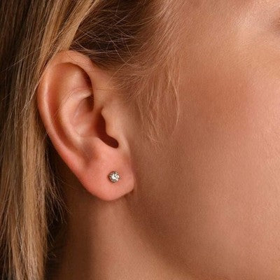 Real Diamond Solitaire Earrings 18ct Yellow Gold 0.40ctw Mined Diamonds