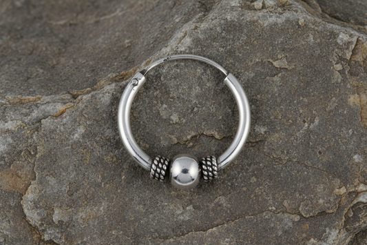 Mens Earring Gypsy Hoop Earring 925 Sterling Silver Sleeper Earring