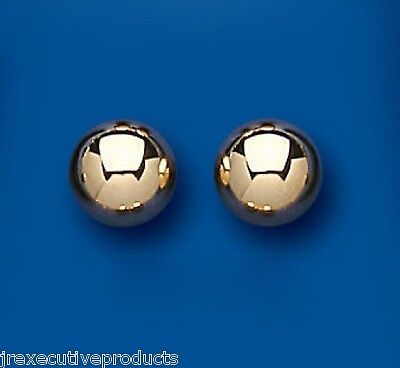 Yellow Gold Ball Stud Earrings 9 Carat Studs 8mm British Made
