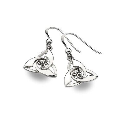 Celtic Spiral Knot Earrings Drop Sterling Silver 925 Hallmarked Drops