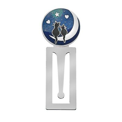 Black Cat Moon Bookmark Silver Plated Brand New and Boxed