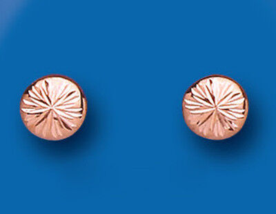 Rose Gold Button Stud Earrings 5mm 9 Carat 375 Hallmark British Made