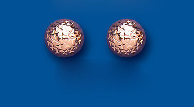 Rose Gold Dome Stud Earrings 10mm 9 Carat 375 Hallmark British Made