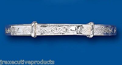 Solid Silver Child's Bangle Age 3-7 years Celtic Design Extendable 925 Hallmark