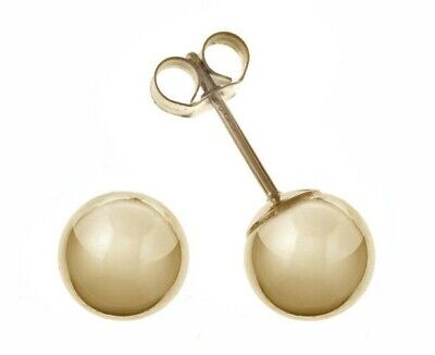 Yellow Gold Ball Stud Earrings 7mm Studs 9 Carat British Made