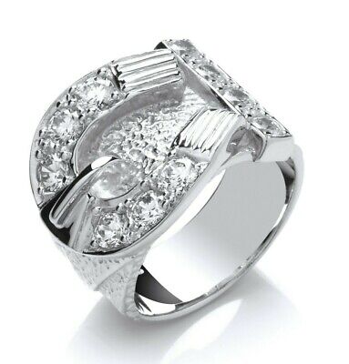 Sterling Silver Gents Horseshoe Ring Fully Hallmarked Heavy Weight