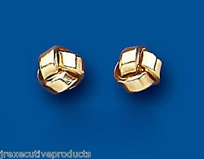 Yellow Gold Knot Stud Earrings 5mm 9 Carat Studs British Made