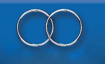 White Gold Sleeper Hoop Earrings Hoops 14mm Hinged