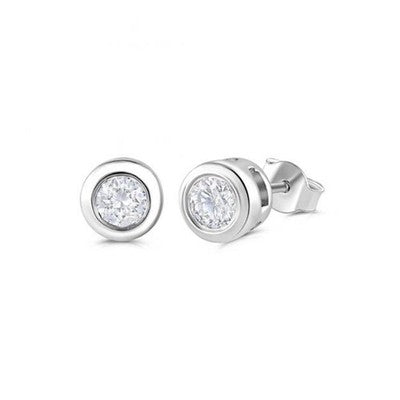 Diamond Bezel Set Earrings 9ct White Gold 0.40ctw Premium Mined Diamonds